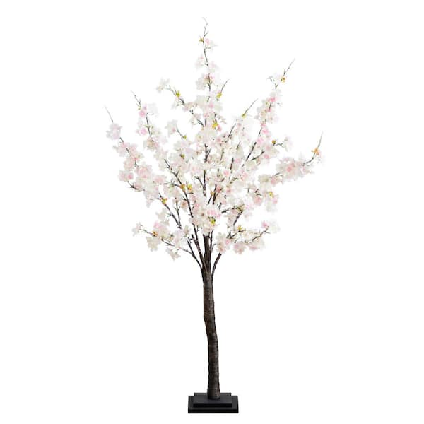 Nearly Natural 4 ft. Lighted Artificial Cherry Blossom Tree with 210 Warm White LED Lights