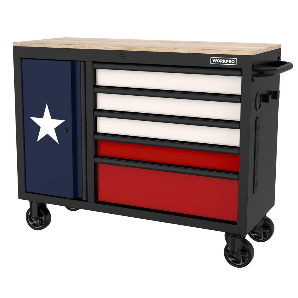 WORKPRO Texas Edition 46 in. W x 18 in. D 5-Drawer Mobile