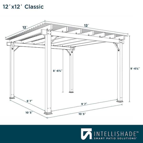 12 ft. x 12 ft. White Aluminum Classic Pergola