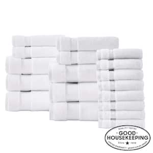 Egyptian Cotton 18-Piece Bath Towel Set in White