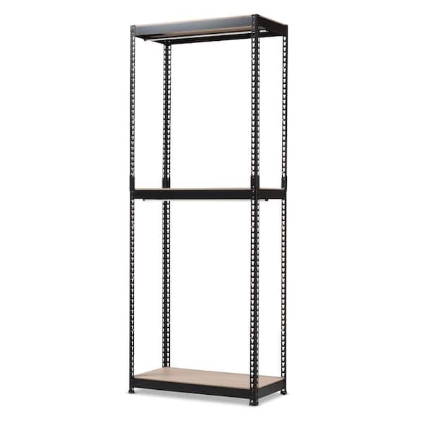 Baxton Studio Gavin Black Metal 4-Shelf Closet Storage Racking Organizer Baxton Studio Gavin Black Metal 4-Shelf Closet Storage Racking Organizer