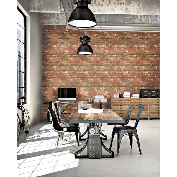 NuWallpaper West End Brick Vinyl Peel & Stick Wallpaper Roll