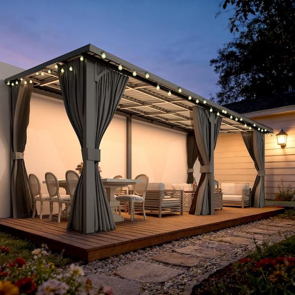 たオーダーページ AECOJOY 20 ft. x 8 ft. Metal Outdoor Lean to Wall-Mounted Hardtop