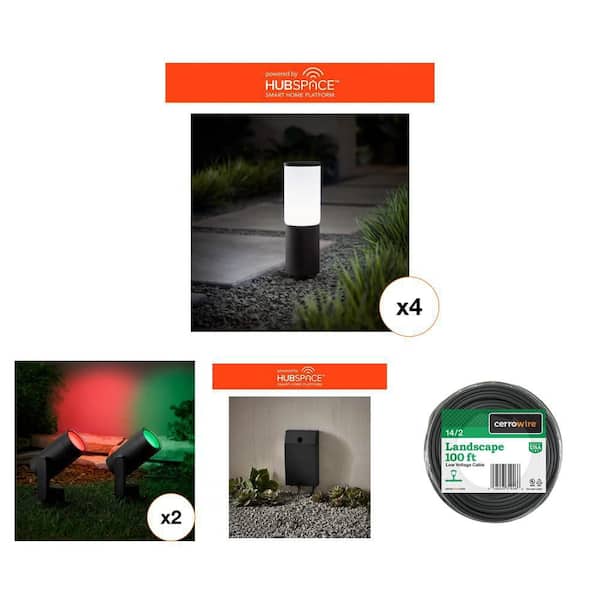 200-Watt Low-Voltage Landscape Transformer, 100 ft. 14/2 Wire, and Glenwood LED Path Light Combo