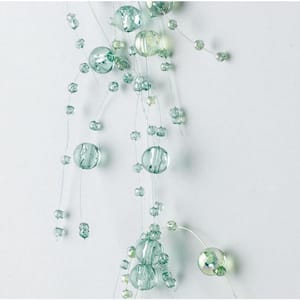 5 ft. Aqua Unlit Acrylic Artificial Christmas Garland with Beads