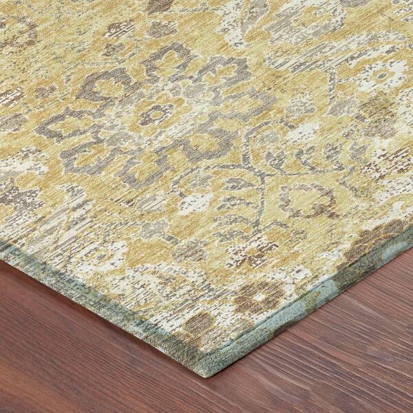 Chantille Machine Washable Indoor/Outdoor Abstract ACN2617 Gold 3 ft. x 5 ft. Area Rug