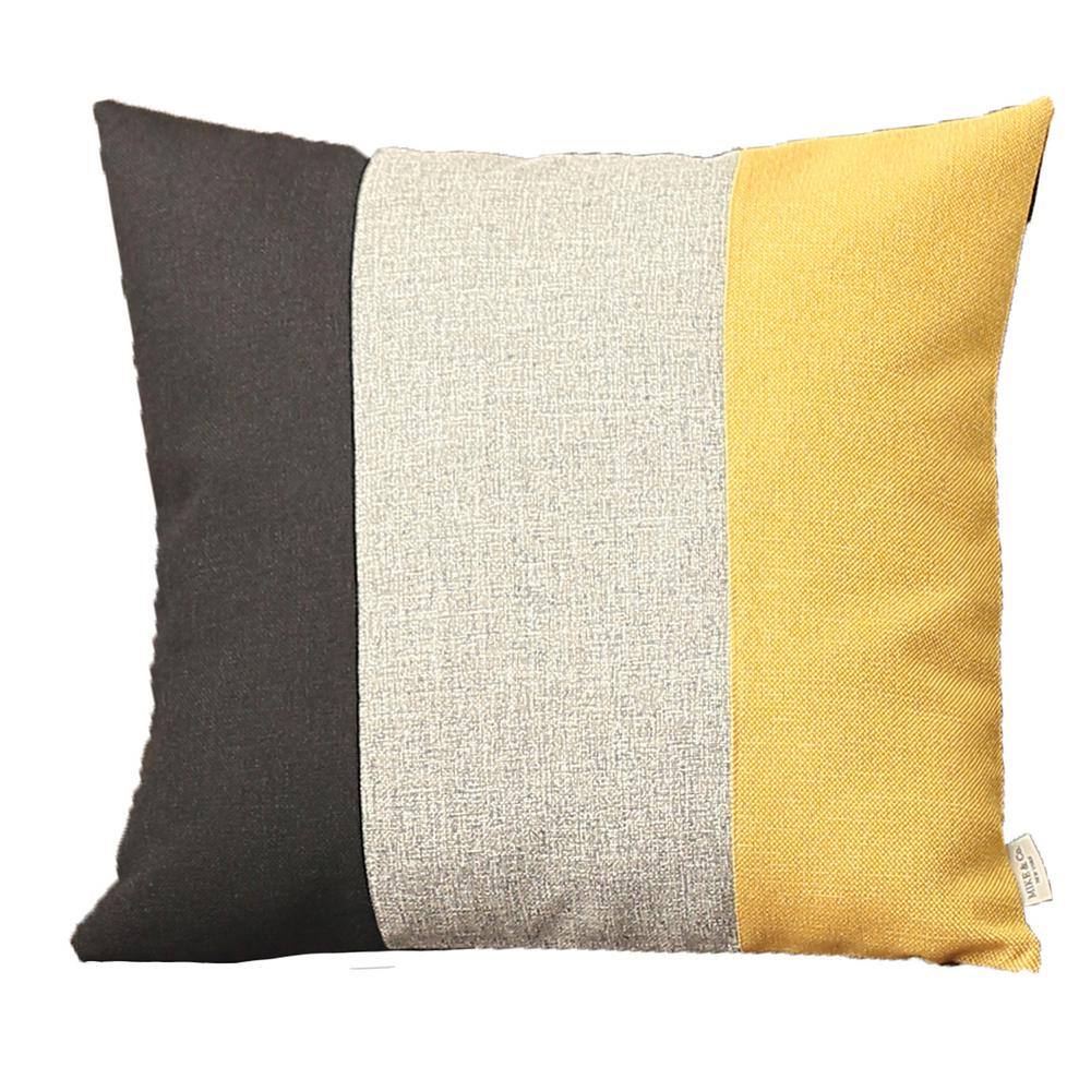 Boho-Chic Black Yellow Gray Jacquard Pillow Cover