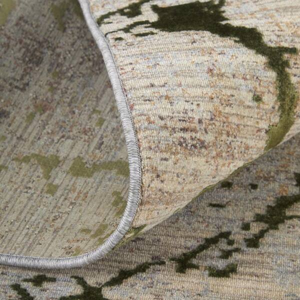 2 ft. x 3 ft. Taupe, Green, Tan Abstract Area Rug