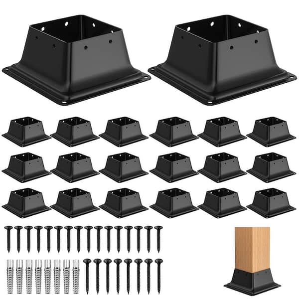 KIWDZFU 2.46 in. H x 16.89 in. W Black Powder-Coated Metal Stair Railing Kit