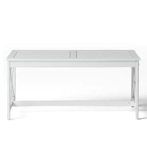 Ivan White Rectangle Wood Outdoor Patio Coffee Table