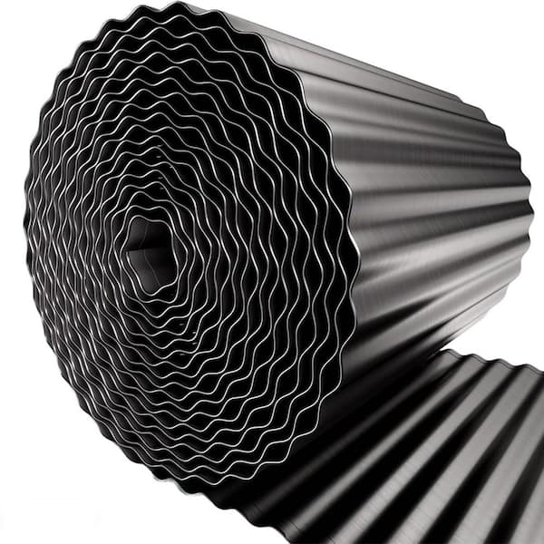 40 ft. L x 6 in. H x 0.01 W Heavy Duty Black Galvanized Steel Landscape Edging Bendable Flexible Corrugated Edge Border