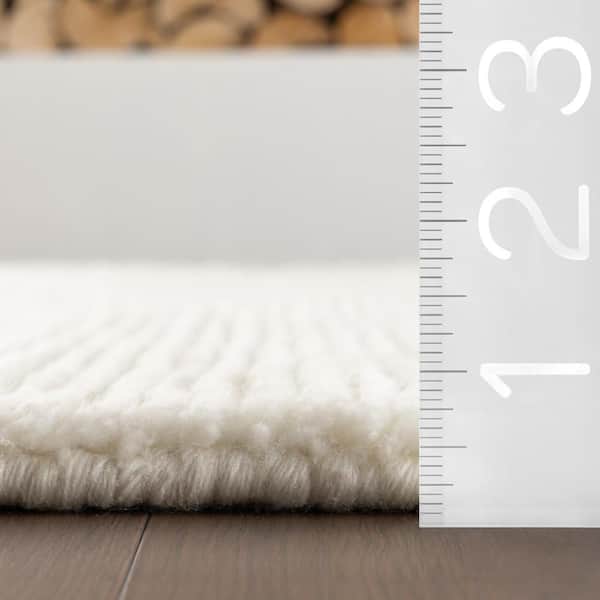 DASH & ALBERT Ramsey Hand Knotted Wool Ivory 5 ft. x 8 ft. Indoor