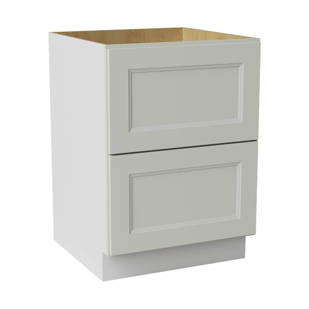 24 in. W x 24 in. D x 34.5 in. H Ready to Assemble Double Shaker 2 Drawers Base Kitchen Cabinet in Laguna Grey price history on PriceWatchPro