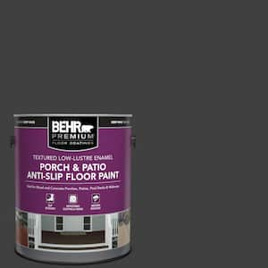 1 gal. #1350 Ultra Pure Black Textured Low-Lustre Enamel Interior/Exterior Porch and Patio Anti-Slip Floor Paint