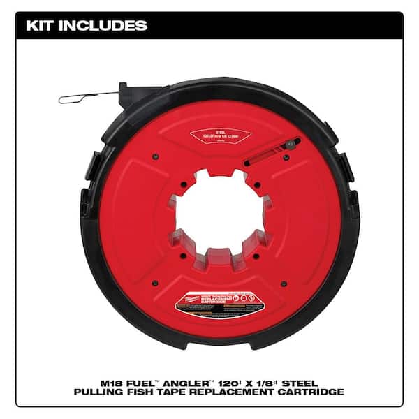 M18 Fuel Angler 120 ft. x 1/8 in. Steel Pulling Fish Tape Drum