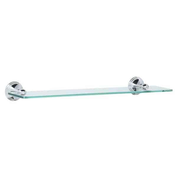 MOEN Preston 19 in. W Glass Bath Shelf in Chrome DN8490CH - The