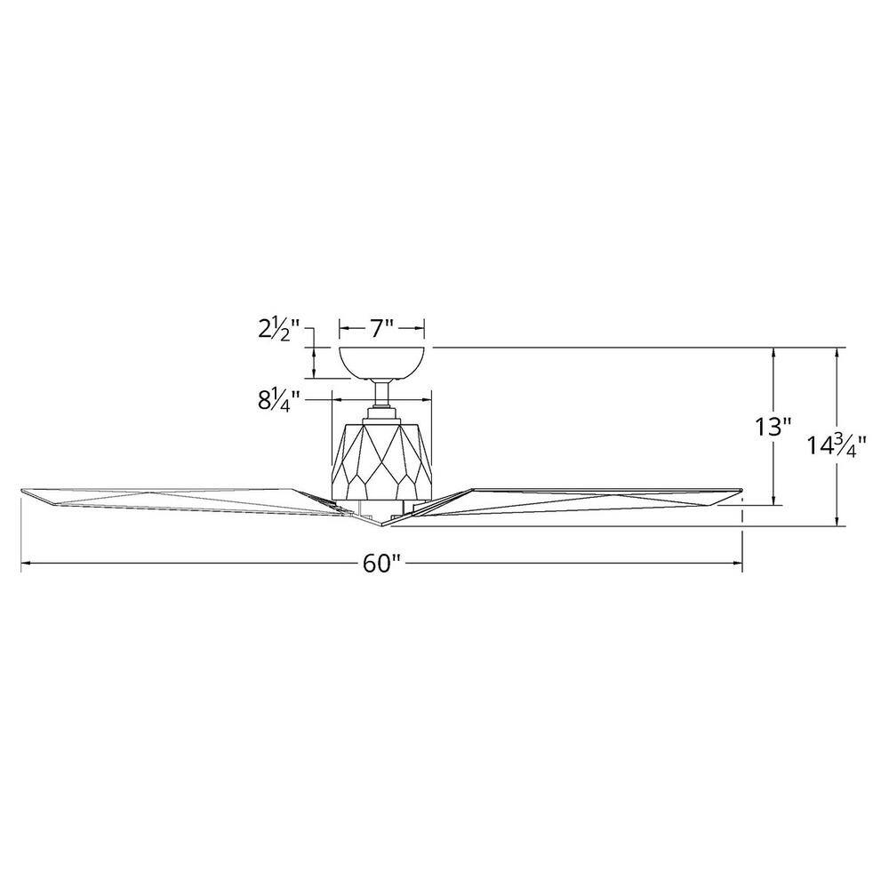 Gloss White 60'' 3-Blade Smart Ceiling Fan with Remote