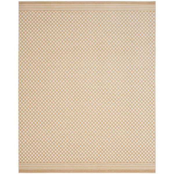 Nourison Casual Taupe 8 ft. x 10 ft. Checker Contemporary Area Rug