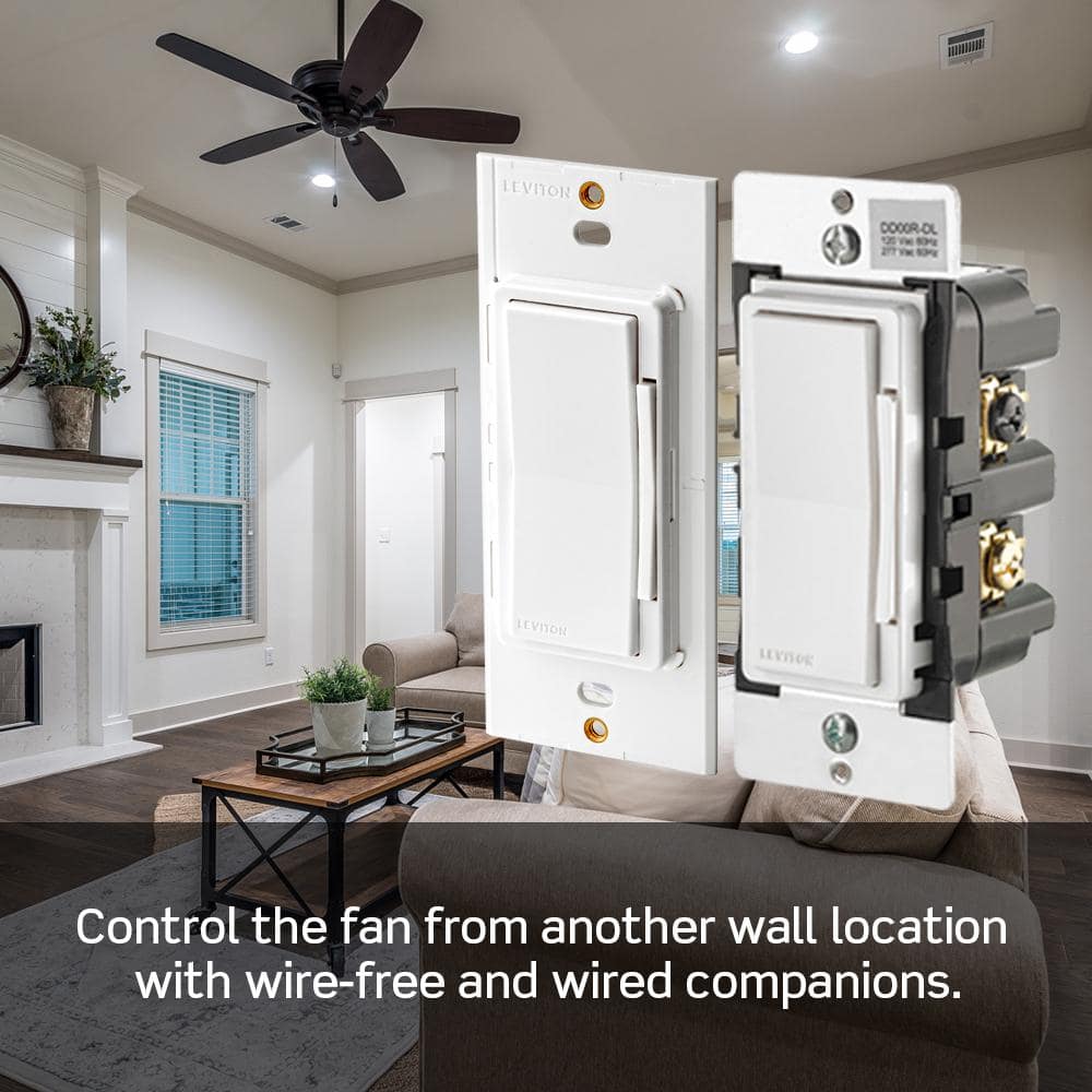 Leviton Decora Smart White Wi-Fi Fan Speed Controller with Timer