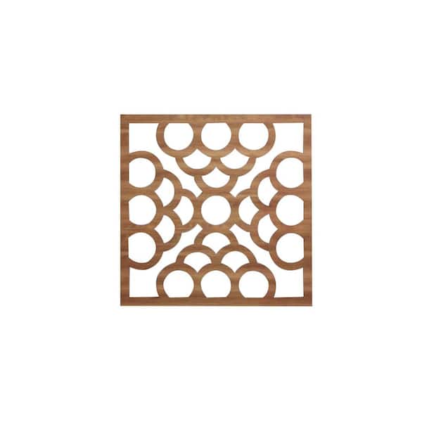 Ekena Millwork 11-3/8" x 11-3/8" x 1/4" Small Harlingen Decorative Fretwork Wood Wall Panels, Walnut (20-Pack)
