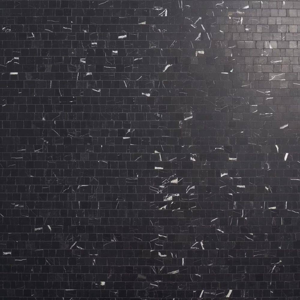 Heritage Nero Marquina 12 in. x 12 in. Hand Clipped Joint Honed Marble Mosaic Floor and Wall Tile (1 Sq. Ft. / Sheet) price history on PriceWatchPro