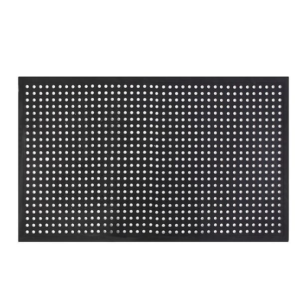 Bar Kitchen Industrial Multi-Functional Anti-Fatigue Drainage Rubber Floor Mat Indoor and Outdoor in Black