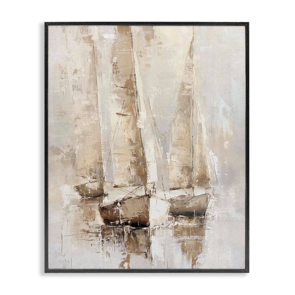 Rustic Gradient Sailboats by Nina Blue Black Framed Coastal Giclee Art Print 20 in. x 16 in. price history on PriceWatchPro