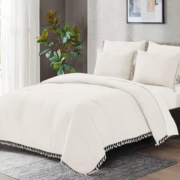 Shatex 7 Piece All Season Bedding King Size Comforter Set, Ultra Soft Polyester Elegant Bedding Comforters