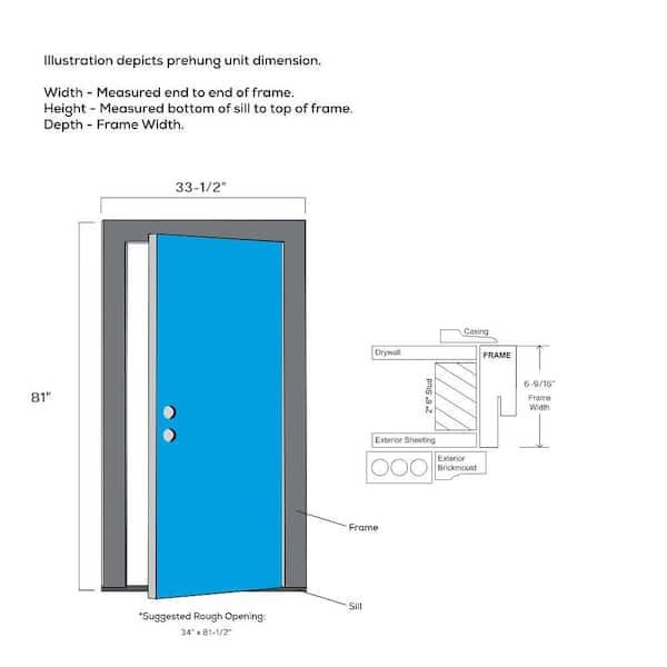 MMI Door 32 in. x 80 in. Internal Blinds Grilles Left Hand