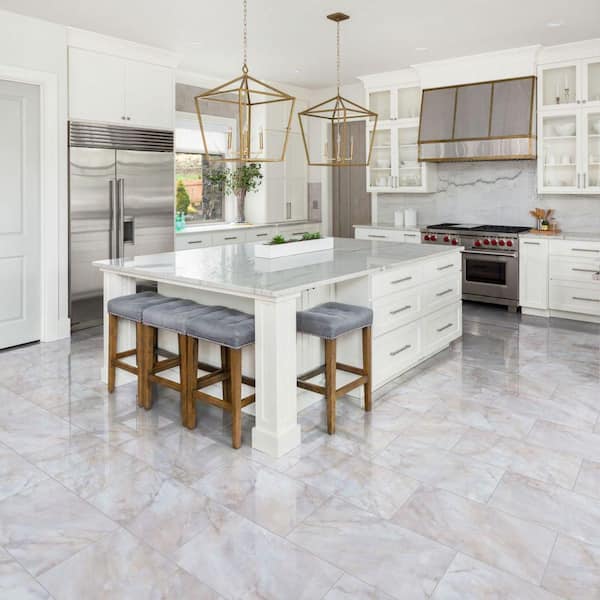 Briarcliff Onyx 12 MIL x 12 in. W x 24 in. L Click Lock Polished Waterproof Vinyl Tile Flooring (20 sq. ft./case)