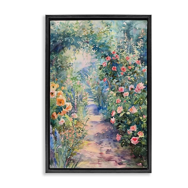 Stupell Industries Spring Garden Archway by LSR Design Studio Black Floater Frame Nature Graphic Art Print 31 in. x 21 in.