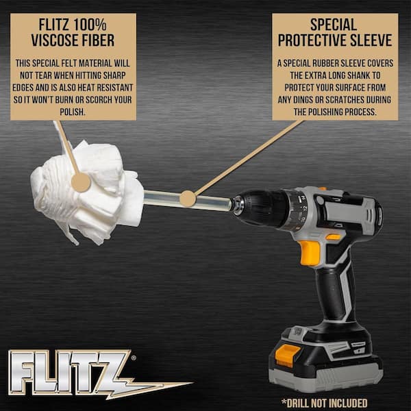 Flitz Buff Ball Extra Large 7'' – Palla Lucidante Per Trapano Con Tubo Lucidante 50g – Per Metalli, Vetroresina, Plastica - 3