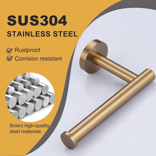 Wall-Mount Single Post Toilet Paper Holder in Gold