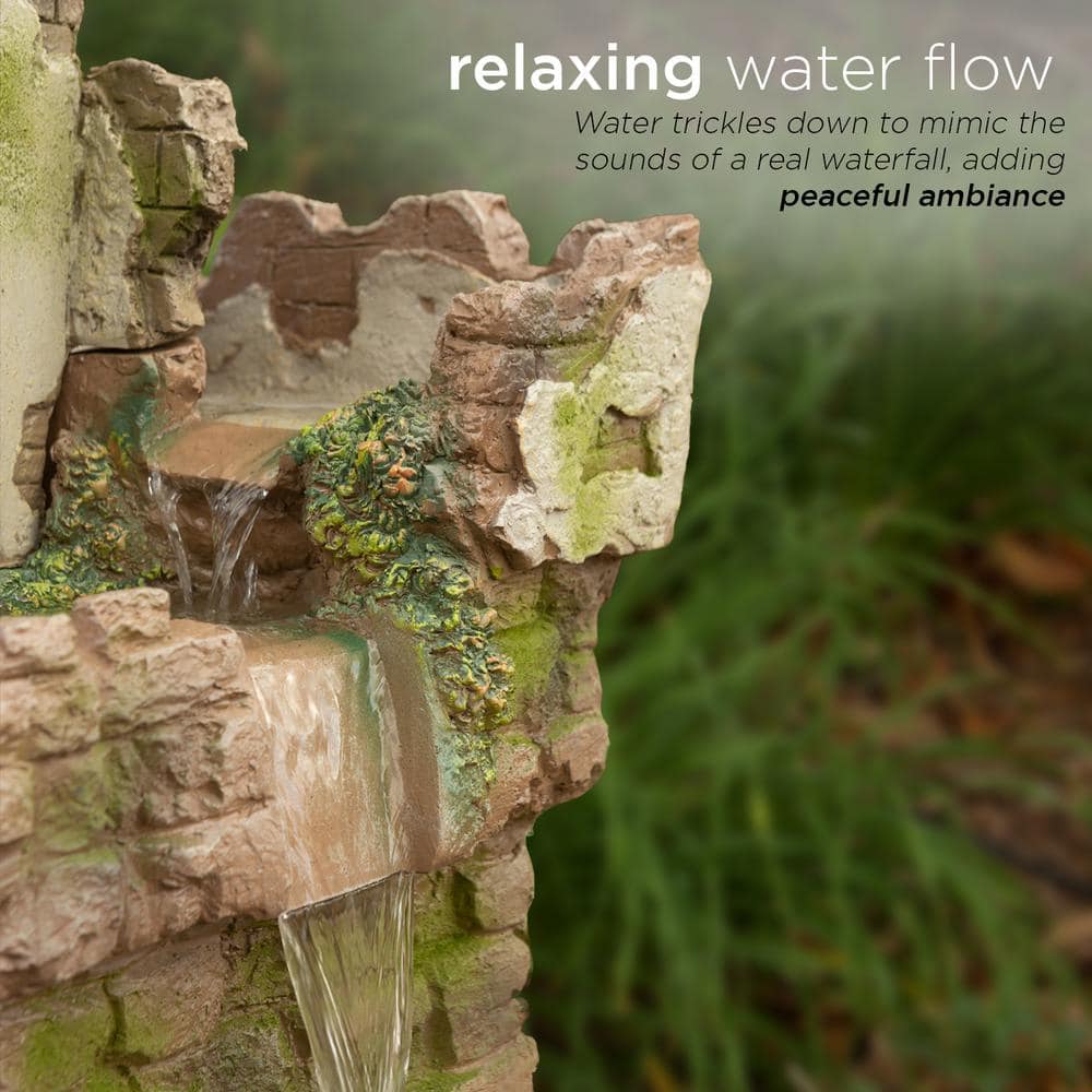 Fairy Castle Bronze Finish Tiered Fountain with Waterwheel