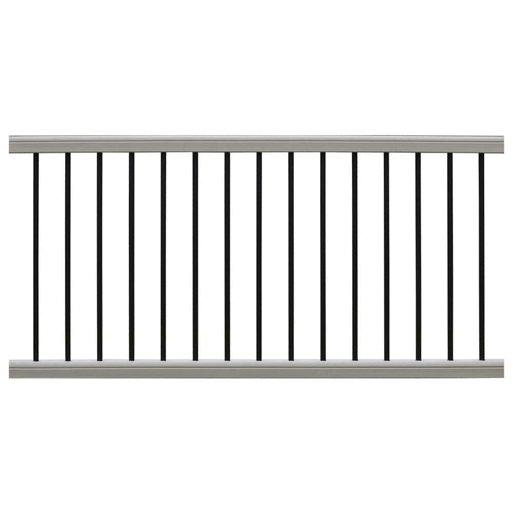 NewTechWood Ultrashield Hemispheres 36 in. x 3 in. x 6 ft. Roman Antique  Gray Composite Railing Kit CAN-636RK-ALU-ZX-AT - The Home Depot