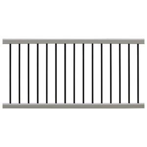 Ultrashield Hemispheres 36 in. x 3 in. x 6 ft. Roman Antique Gray Composite Railing Kit