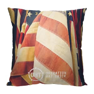 Operation Hat Trick Vintage Flag Printed Throw Pillow