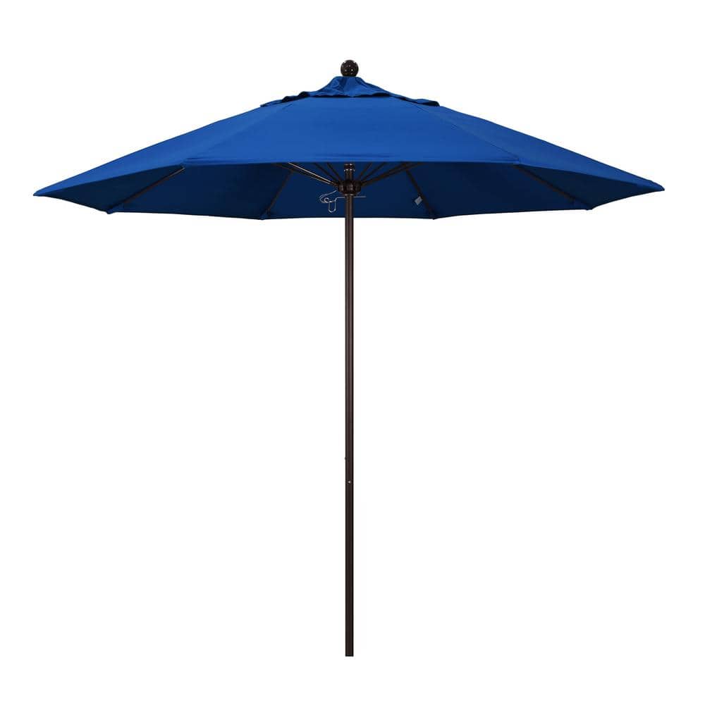 9 ft. Fiberglass Market Pulley Open Bronze Patio Umbrella in Pacific Blue Pacifica price history on PriceWatchPro