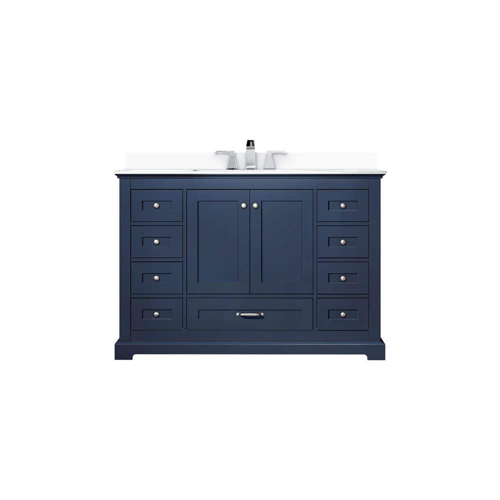 Dukes 48 in. W x 22 in. D Navy Blue Single Bath Vanity with White Quartz Top, and Faucet Set price history on PriceWatchPro