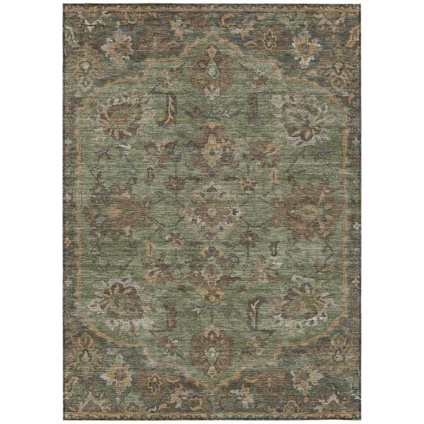 Chantille Machine Washable Indoor/Outdoor Abstract ACN2793 Olive 10 ft. x 14 ft. Area Rug