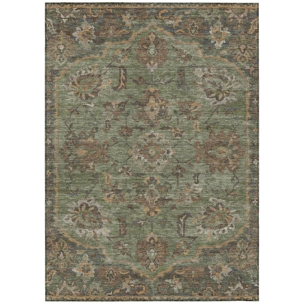 Chantille Machine Washable Indoor/Outdoor Abstract ACN2793 Olive 9 ft. x 12 ft. Area Rug