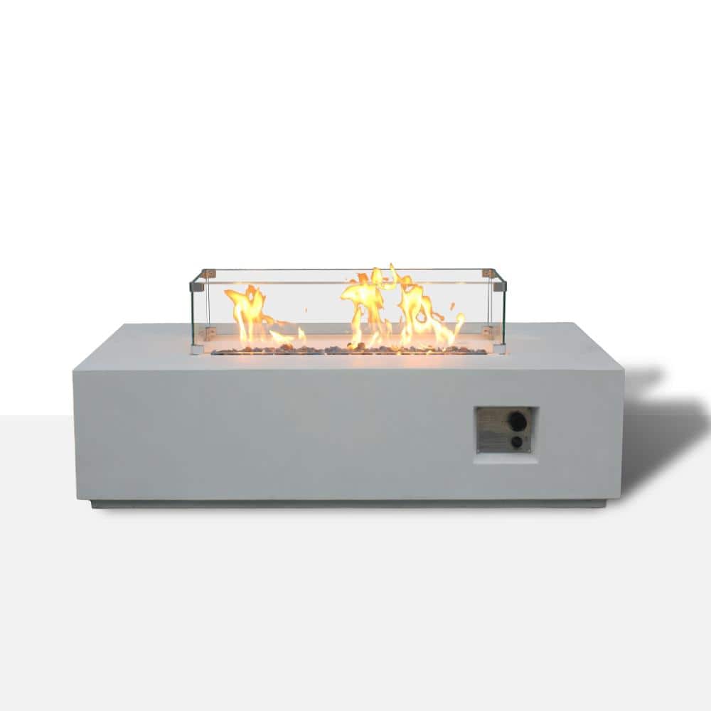 52 in. Outdoor Concrete Propane Gas Rectangle Fire Pit Table price history on PriceWatchPro