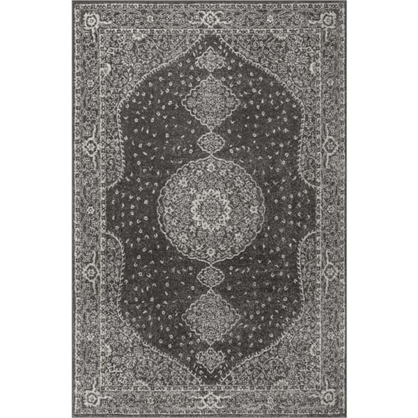 Unique Loom Bromley Midnight Dark Gray 6' 1 x 9' 0 Area Rug
