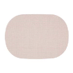 Fishnet 17 in. x 12 in. Tan PVC Covered Jute Oval Placemat (Set of 6)