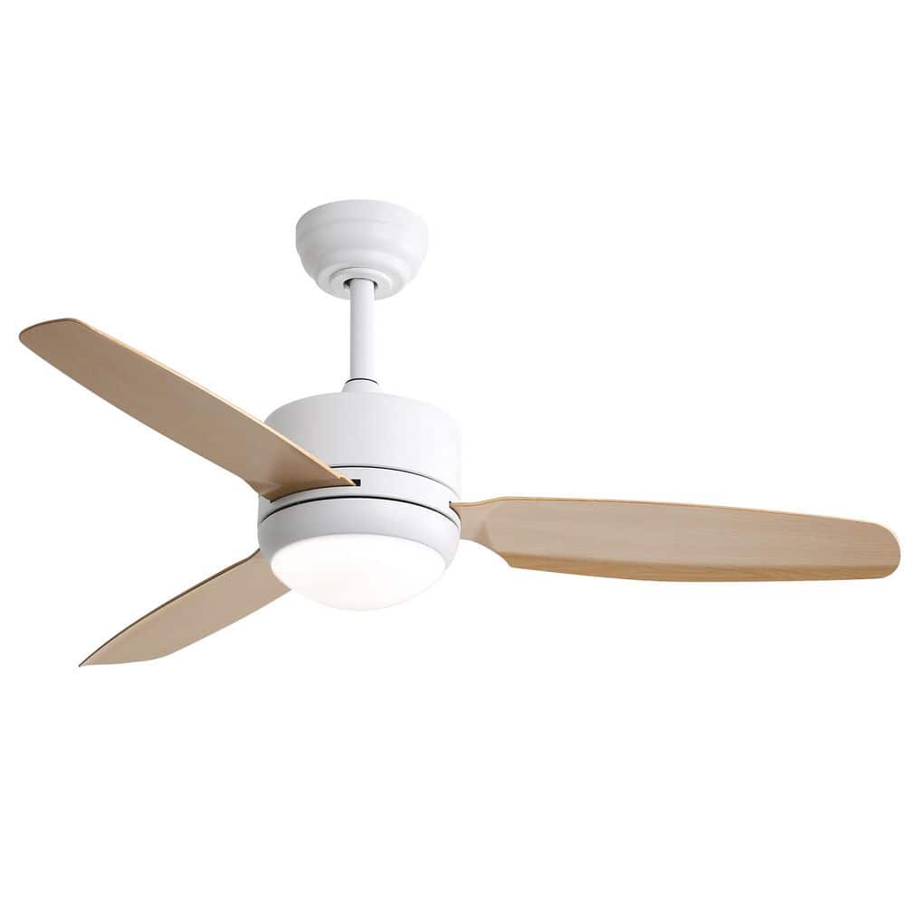 46 in. Indoor Brown Low Profile Modern Ceiling Fan with 18W LED Light and R