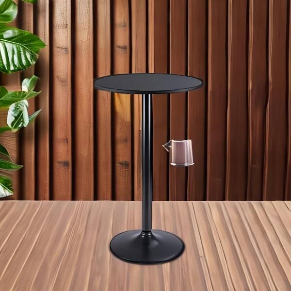 23.8 in. x 39.5 in. Bistro Table with Metal Base, MDF Top and