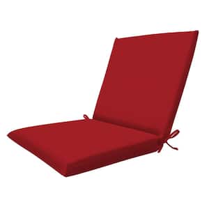 Outdoor Midback Dining Chair Cushion Textured Solid Scarlet Red