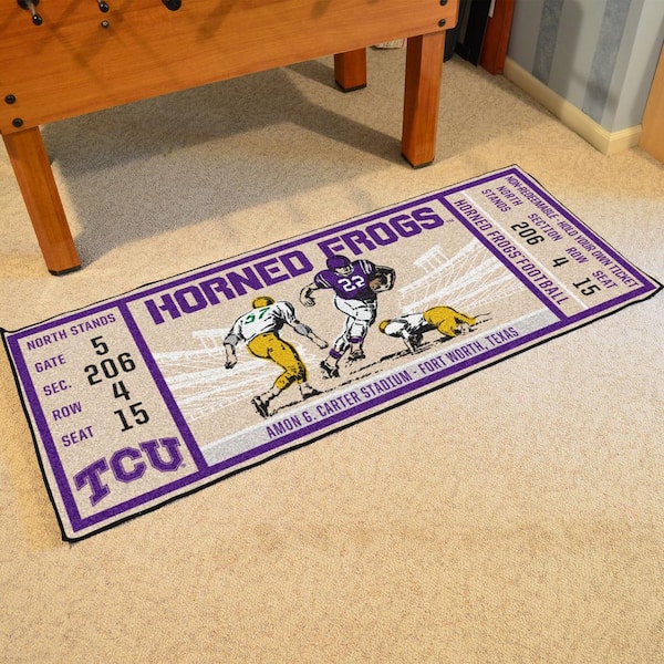 FANMATS NFL Ticket Runner 3 x 6 Navy Indoor Solid Runner Rug in