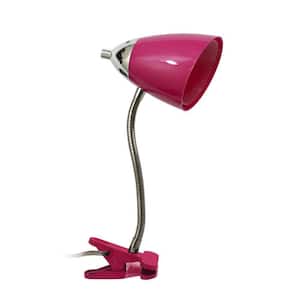 14.8 in. Pink Flexible Gooseneck Clip Light Desk Lamp