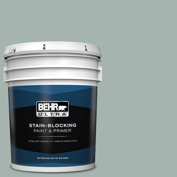 BEHR ULTRA 5 gal. #PPU12-09 Frozen Pond Satin Enamel Exterior Paint & Primer